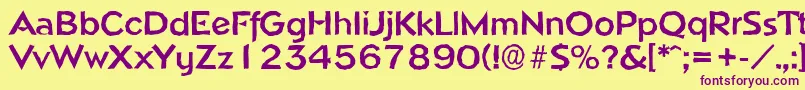NapoliantiqueBold Font – Purple Fonts on Yellow Background