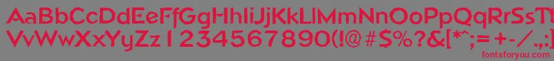 フォントNapoliantiqueBold – 赤い文字の灰色の背景
