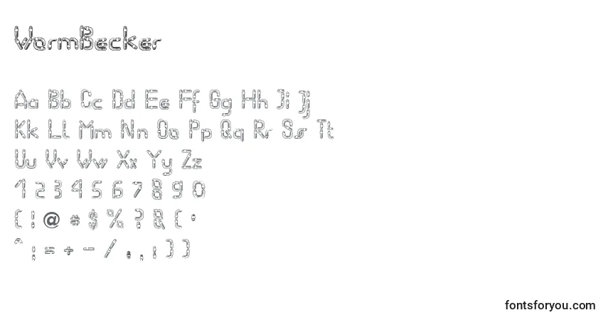 Czcionka WormBecker – alfabet, cyfry, specjalne znaki