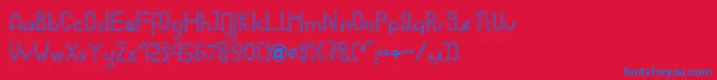 WormBecker Font – Blue Fonts on Red Background