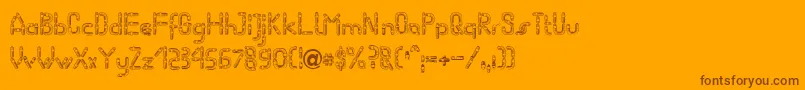 WormBecker-Schriftart – Braune Schriften auf orangefarbenem Hintergrund