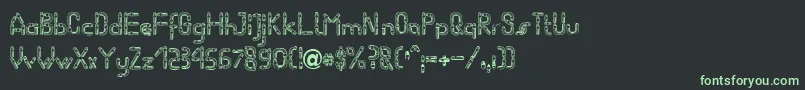 WormBecker-fontti – vihreät fontit mustalla taustalla