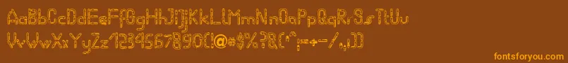 Weitere Informationen zur WormBecker-Schriftart WormBecker-Schriftart – Orangefarbene Schriften auf braunem Hintergrund