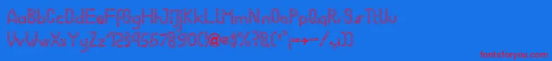 WormBecker Font – Red Fonts on Blue Background