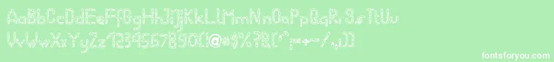フォントWormBecker – 緑の背景に白い文字