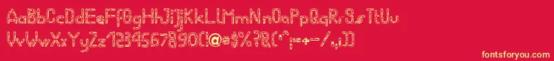 WormBecker Font – Yellow Fonts on Red Background