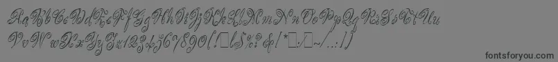 フォントScripteaseLetPlain.1.0 – 黒い文字の灰色の背景
