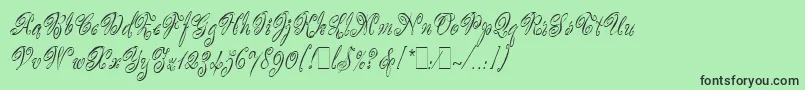 ScripteaseLetPlain.1.0 Font – Black Fonts on Green Background