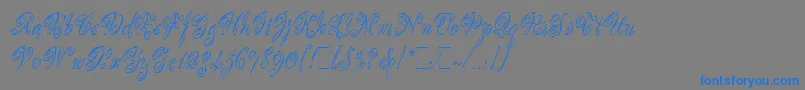 ScripteaseLetPlain.1.0-Schriftart – Blaue Schriften auf grauem Hintergrund