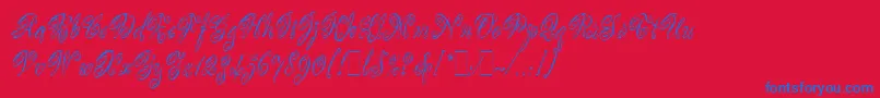 ScripteaseLetPlain.1.0-Schriftart – Blaue Schriften auf rotem Hintergrund