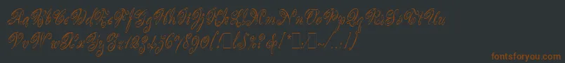 ScripteaseLetPlain.1.0 Font – Brown Fonts on Black Background