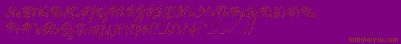 ScripteaseLetPlain.1.0-Schriftart – Braune Schriften auf violettem Hintergrund