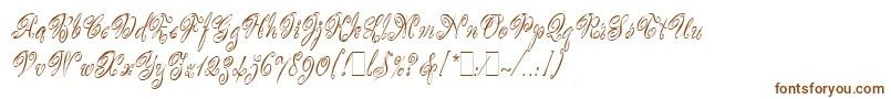 Шрифт ScripteaseLetPlain.1.0 – коричневые шрифты на белом фоне