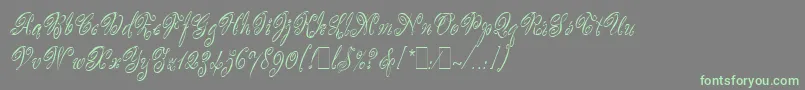 ScripteaseLetPlain.1.0-Schriftart – Grüne Schriften auf grauem Hintergrund