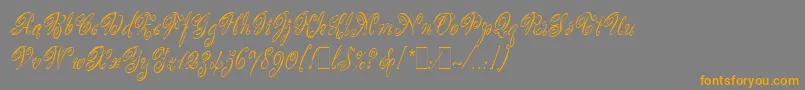 ScripteaseLetPlain.1.0-Schriftart – Orangefarbene Schriften auf grauem Hintergrund