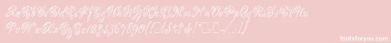 ScripteaseLetPlain.1.0 Font – White Fonts on Pink Background