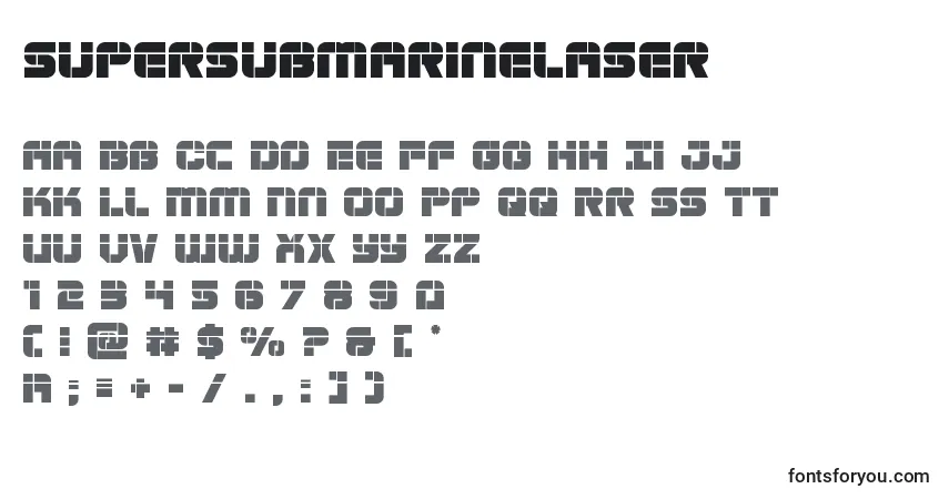 Supersubmarinelaser-fontti – aakkoset, numerot, erikoismerkit