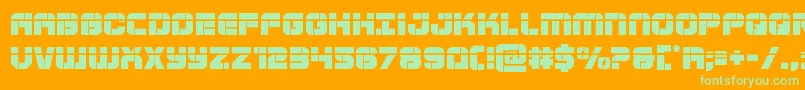 Supersubmarinelaser-Schriftart – Grüne Schriften auf orangefarbenem Hintergrund