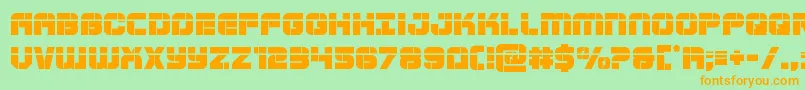 Supersubmarinelaser-Schriftart – Orangefarbene Schriften auf grünem Hintergrund