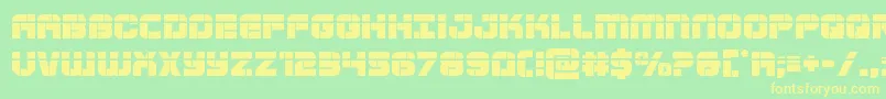 Supersubmarinelaser-Schriftart – Gelbe Schriften auf grünem Hintergrund