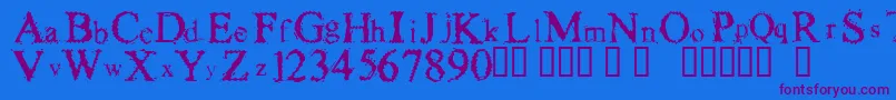 FuzzysockThin Font – Purple Fonts on Blue Background