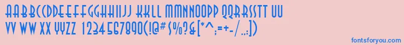 AsiaNormal Font – Blue Fonts on Pink Background