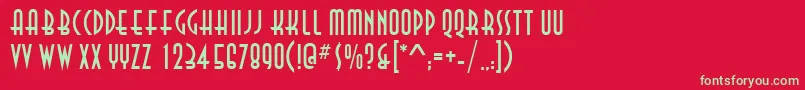 フォントAsiaNormal – 赤い背景に緑の文字