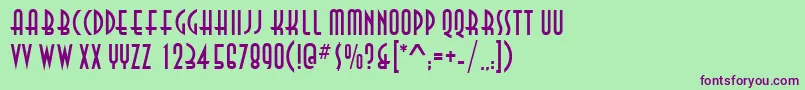 AsiaNormal Font – Purple Fonts on Green Background