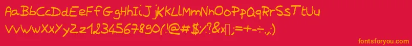 Шрифт Laurenescriptfont – оранжевые шрифты на красном фоне