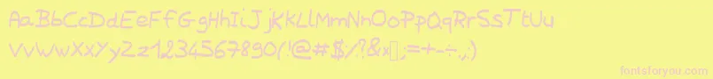 Laurenescriptfont Font – Pink Fonts on Yellow Background
