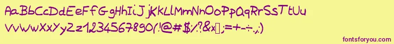 Laurenescriptfont Font – Purple Fonts on Yellow Background