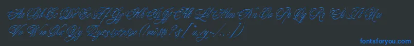 YoungBaroqueLetPlain.1.0 Font – Blue Fonts on Black Background