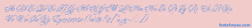 YoungBaroqueLetPlain.1.0 Font – Blue Fonts on Pink Background