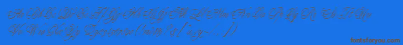YoungBaroqueLetPlain.1.0 Font – Brown Fonts on Blue Background