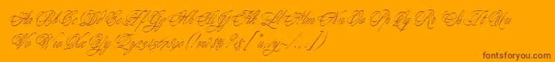 YoungBaroqueLetPlain.1.0 Font – Brown Fonts on Orange Background