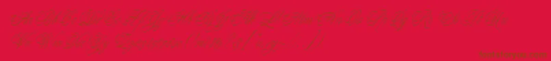 YoungBaroqueLetPlain.1.0 Font – Brown Fonts on Red Background