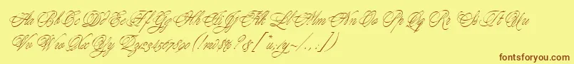 YoungBaroqueLetPlain.1.0 Font – Brown Fonts on Yellow Background