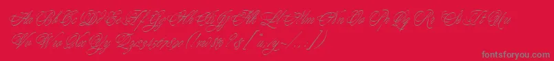フォントYoungBaroqueLetPlain.1.0 – 赤い背景に灰色の文字