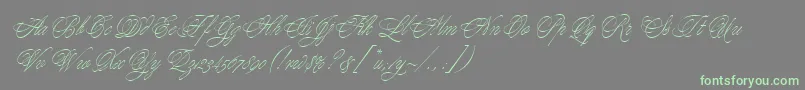 YoungBaroqueLetPlain.1.0 Font – Green Fonts on Gray Background