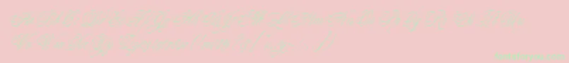 YoungBaroqueLetPlain.1.0 Font – Green Fonts on Pink Background
