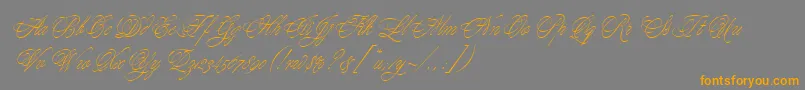 YoungBaroqueLetPlain.1.0 Font – Orange Fonts on Gray Background