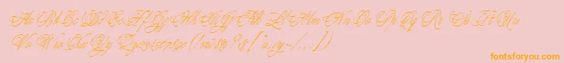 YoungBaroqueLetPlain.1.0-Schriftart – Orangefarbene Schriften auf rosa Hintergrund