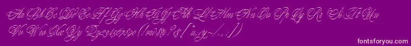 YoungBaroqueLetPlain.1.0 Font – Pink Fonts on Purple Background