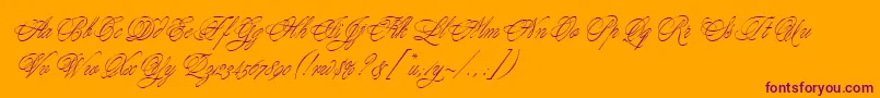 YoungBaroqueLetPlain.1.0 Font – Purple Fonts on Orange Background