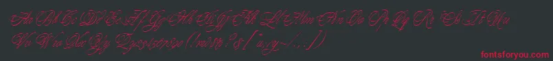 YoungBaroqueLetPlain.1.0 Font – Red Fonts on Black Background