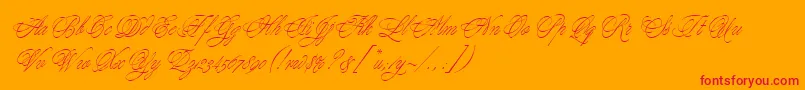YoungBaroqueLetPlain.1.0 Font – Red Fonts on Orange Background