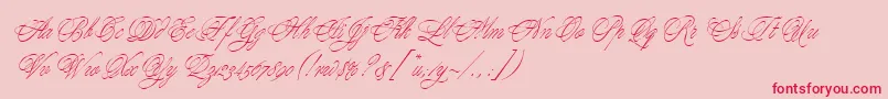 Fonte YoungBaroqueLetPlain.1.0 – fontes vermelhas em um fundo rosa
