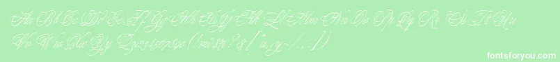 YoungBaroqueLetPlain.1.0 Font – White Fonts on Green Background