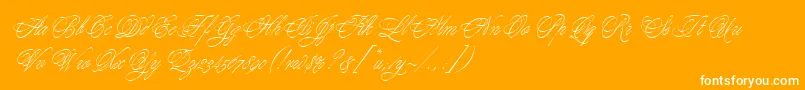 YoungBaroqueLetPlain.1.0 Font – White Fonts on Orange Background