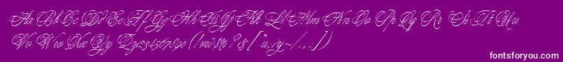 YoungBaroqueLetPlain.1.0 Font – White Fonts on Purple Background